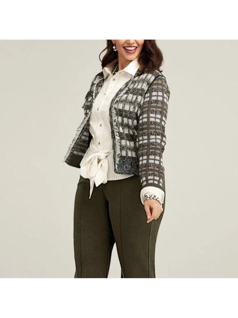 NWT Cabi Classic Cardigan 4097 100% Cotton Sweater Size Large
